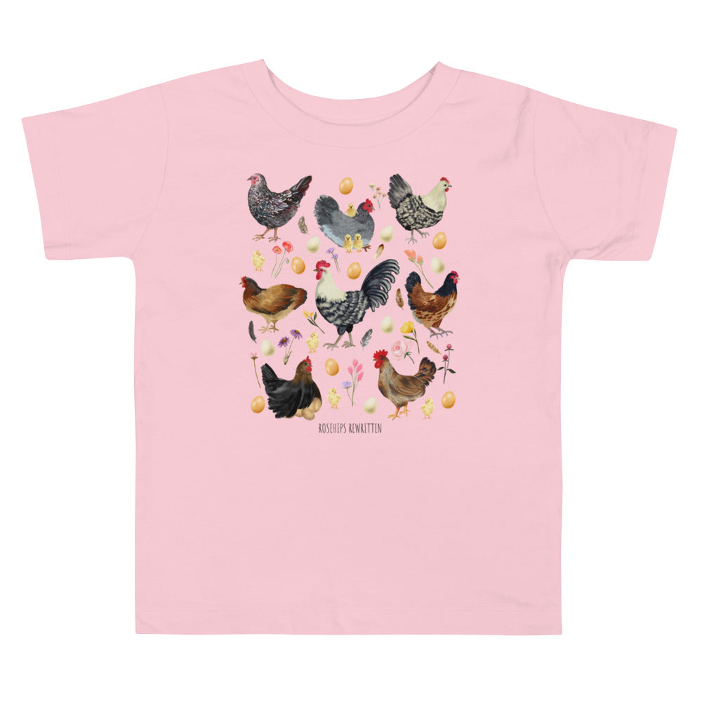 Floral Chicken Toddler Short Sleeve Tee