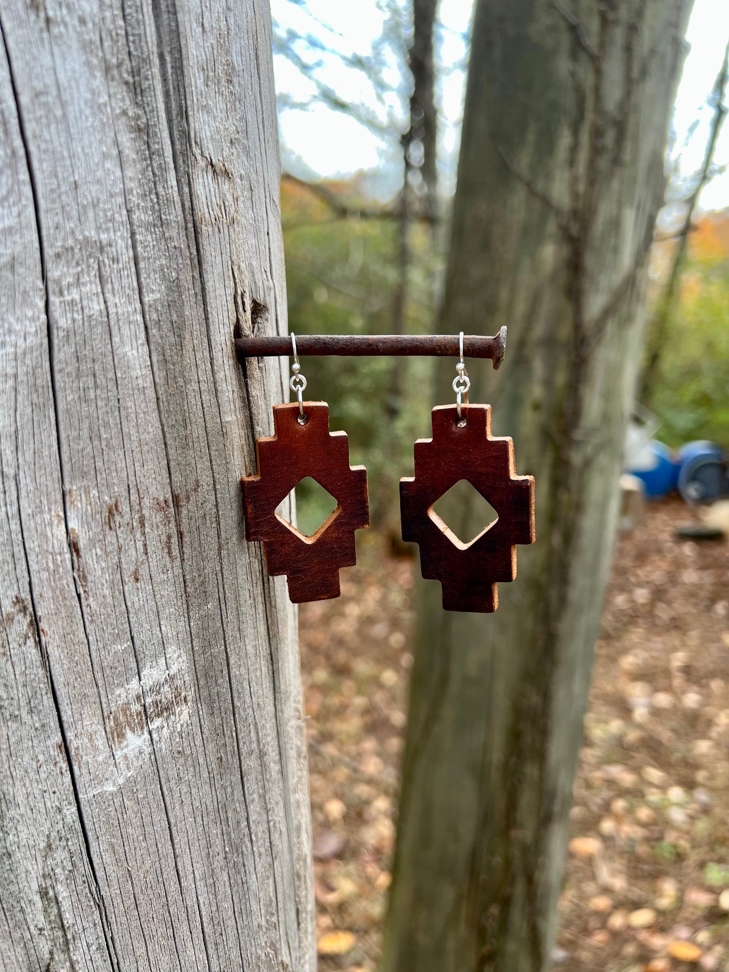 Aztec Leather Earrings