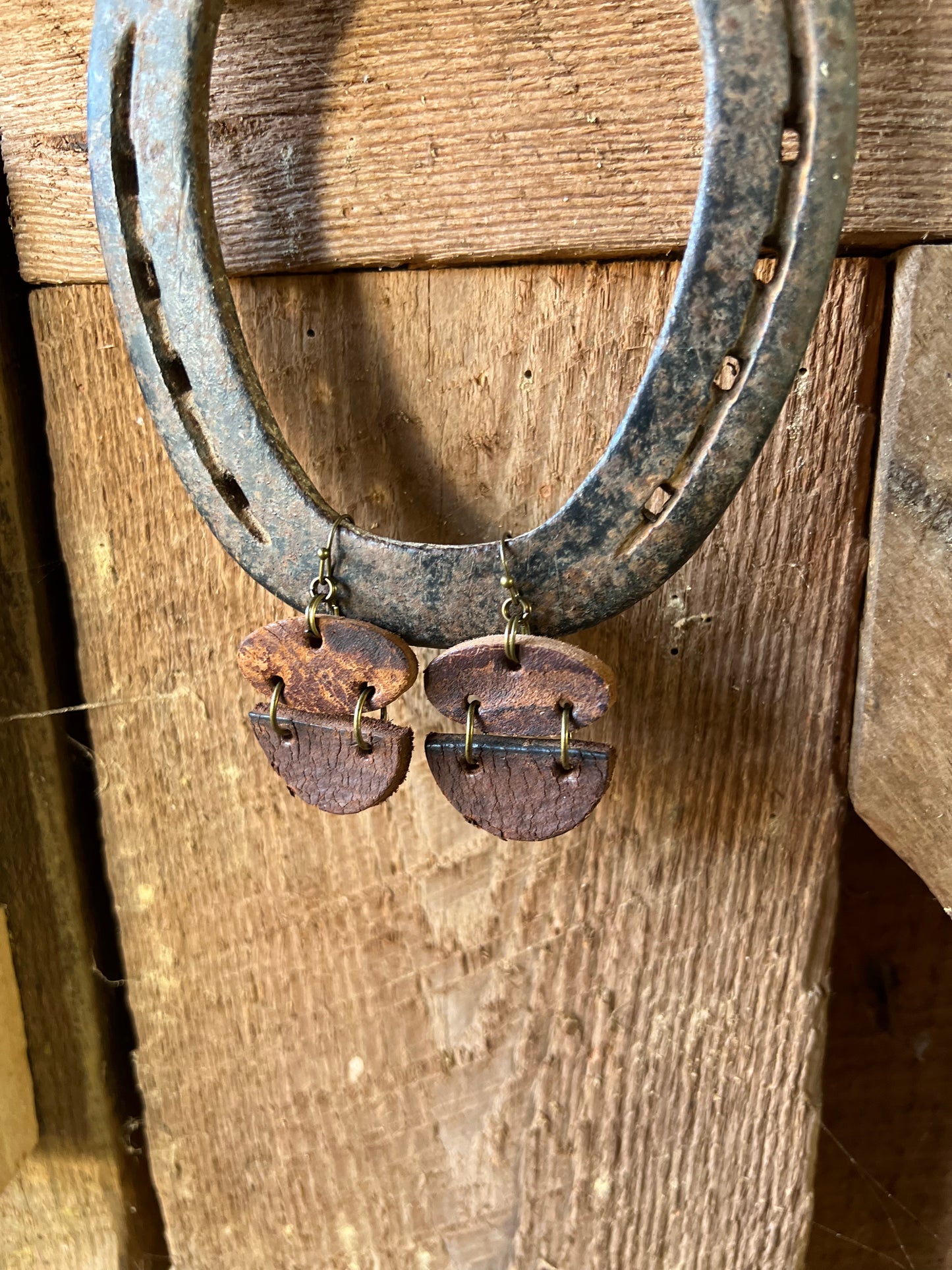 Geometric Leather Earrings