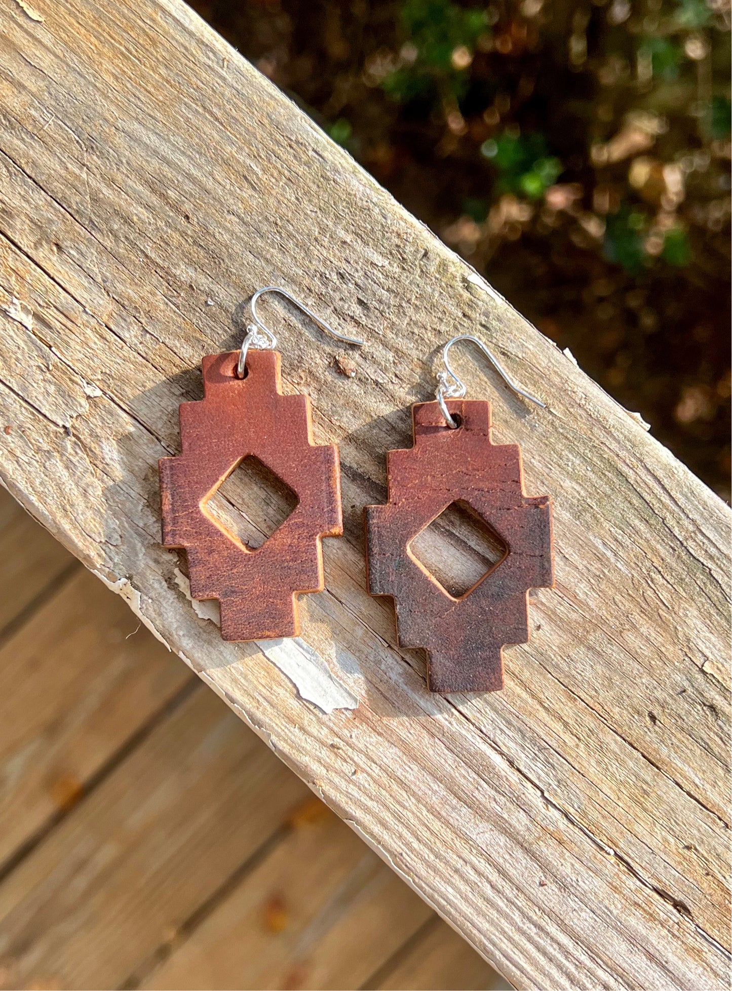 Aztec Leather Earrings