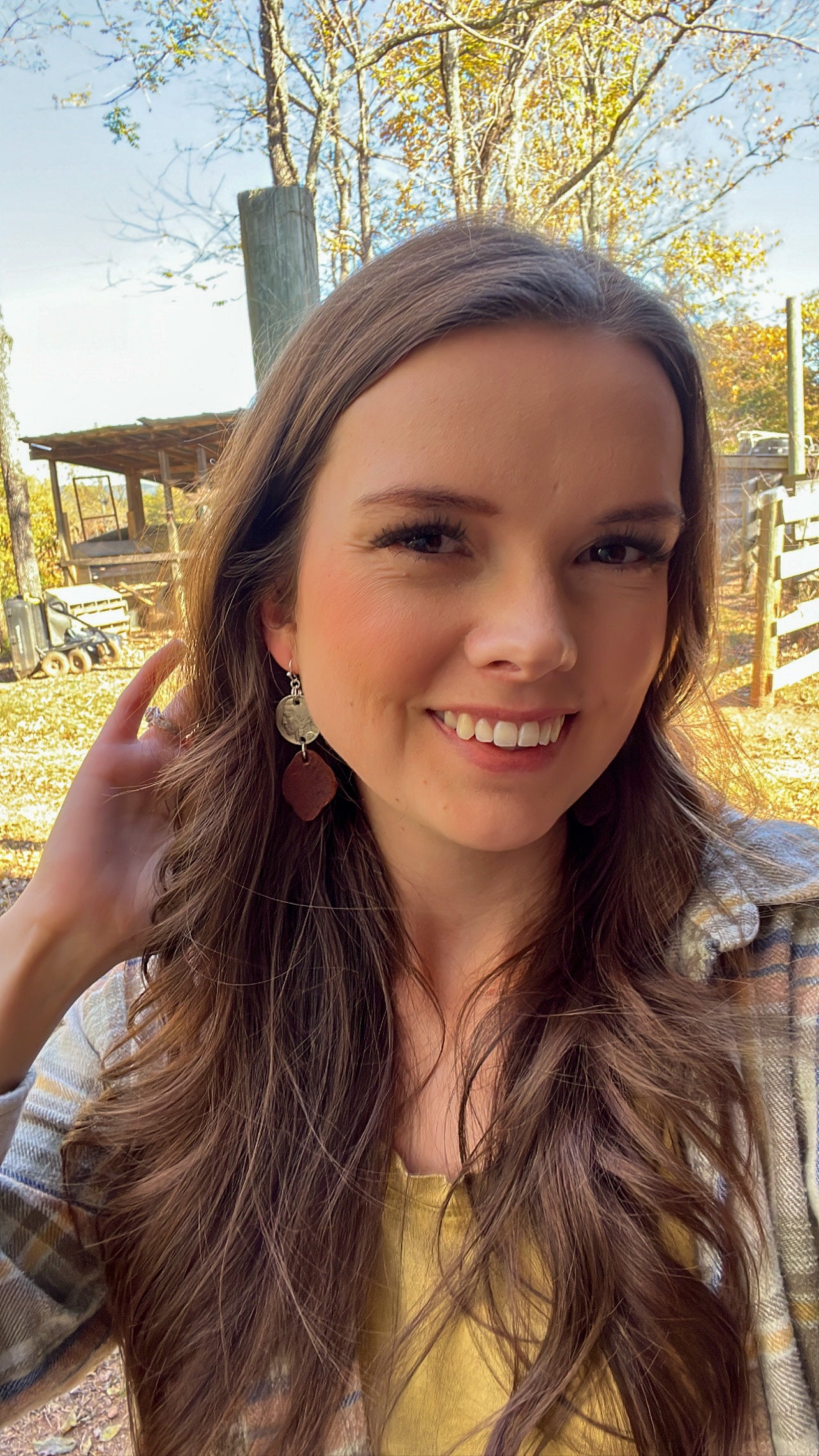 Buffalo Nickel Leather Earrings -Blossom