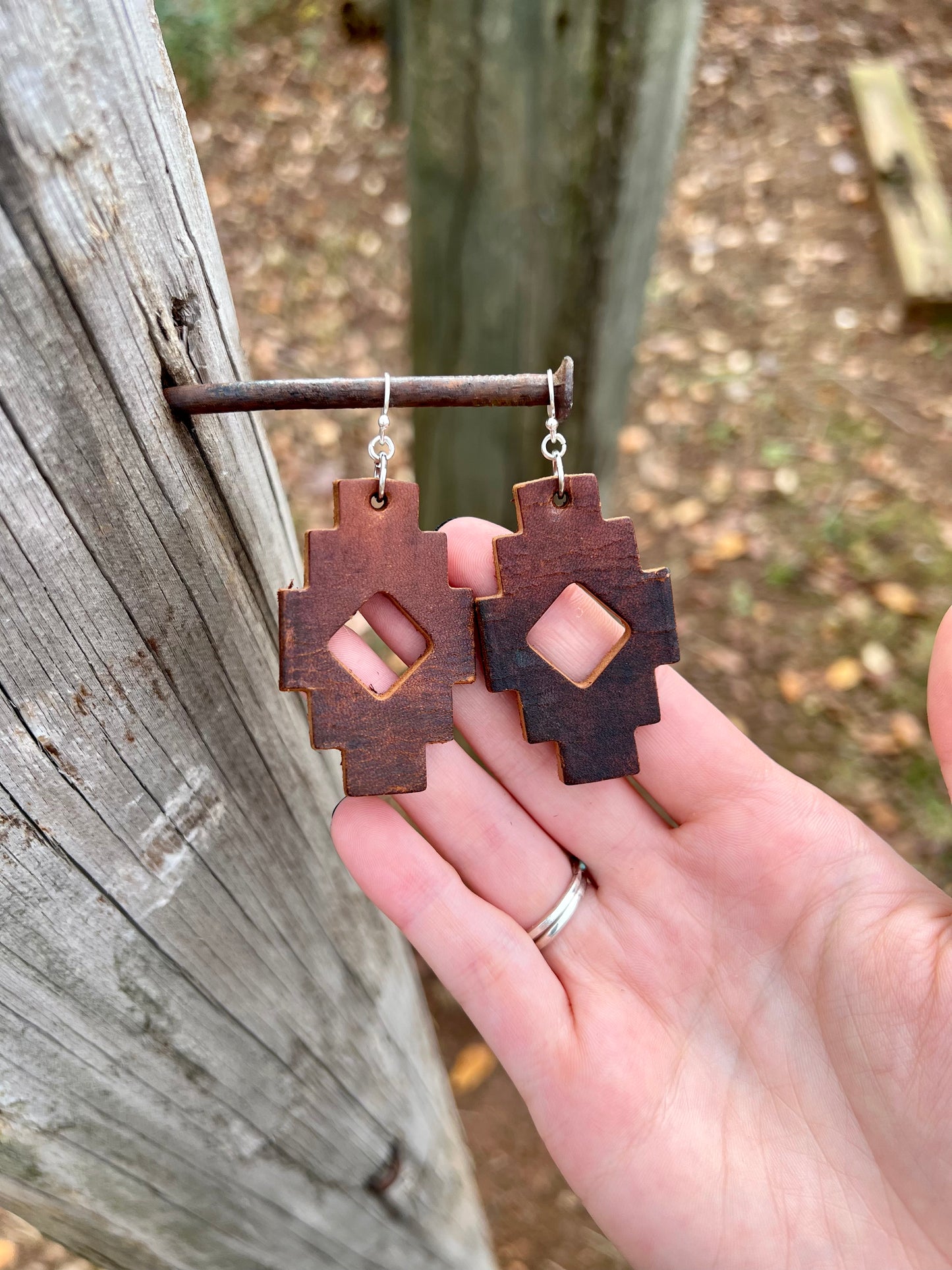 Aztec Leather Earrings