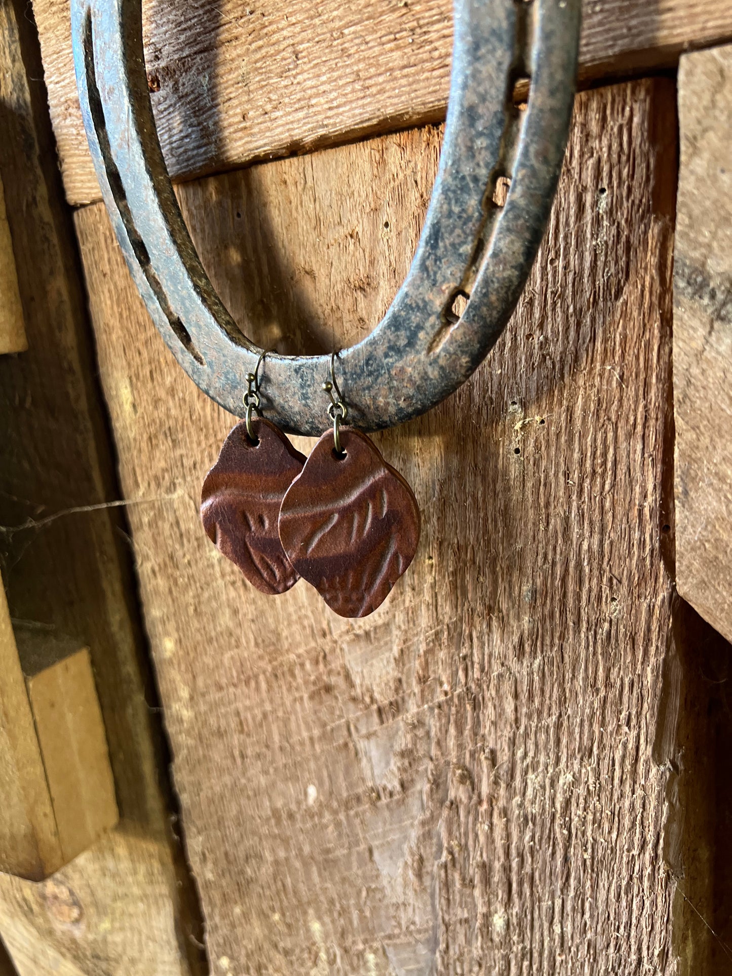 Blossom Tooled Leather Earrings